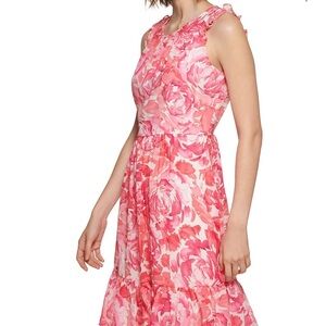 Calvin Klein Pink Floral Midi Dress